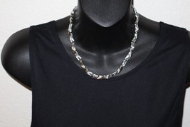 Vintage Signed Lisner Silver Tone Shiny Textured Multi Link Choker 13”-16” - $20.00