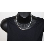Vintage Signed Lisner Silver Tone Shiny Textured Multi Link Choker 13”-16” - €17,31 EUR