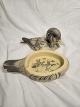 ARTEK Faux Scrimshaw American Waterfowl Duck Carved 7x4.25&quot; Trinket Box ... - $25.00