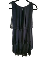 Jessica Simpson Dress Womens 8 Black Layered Sleeveless Chiffon Eyelet - $19.00