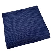 Scarf Wrap 78x21 Basket Weave Knit Navy Blue Extra Wide Extra Long - £11.01 GBP