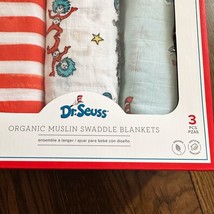 3 Pottery Barn Kids Dr Seuss Muslin Swaddle Blanket Nursery Baby Shower Gift - $64.34