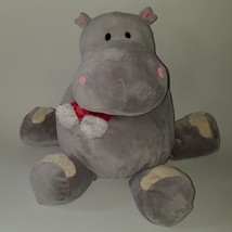 Golden Bear Co Gray Hippo Plush Santa Claus Scarf Christmas 12&quot; Stuffed ... - £23.42 GBP