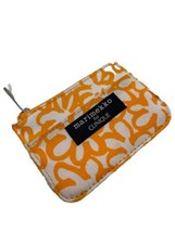 CLINIQUE Marimekko Wallet 4&quot; Coin Purse Change Wallet  Orange White Floral - $9.79
