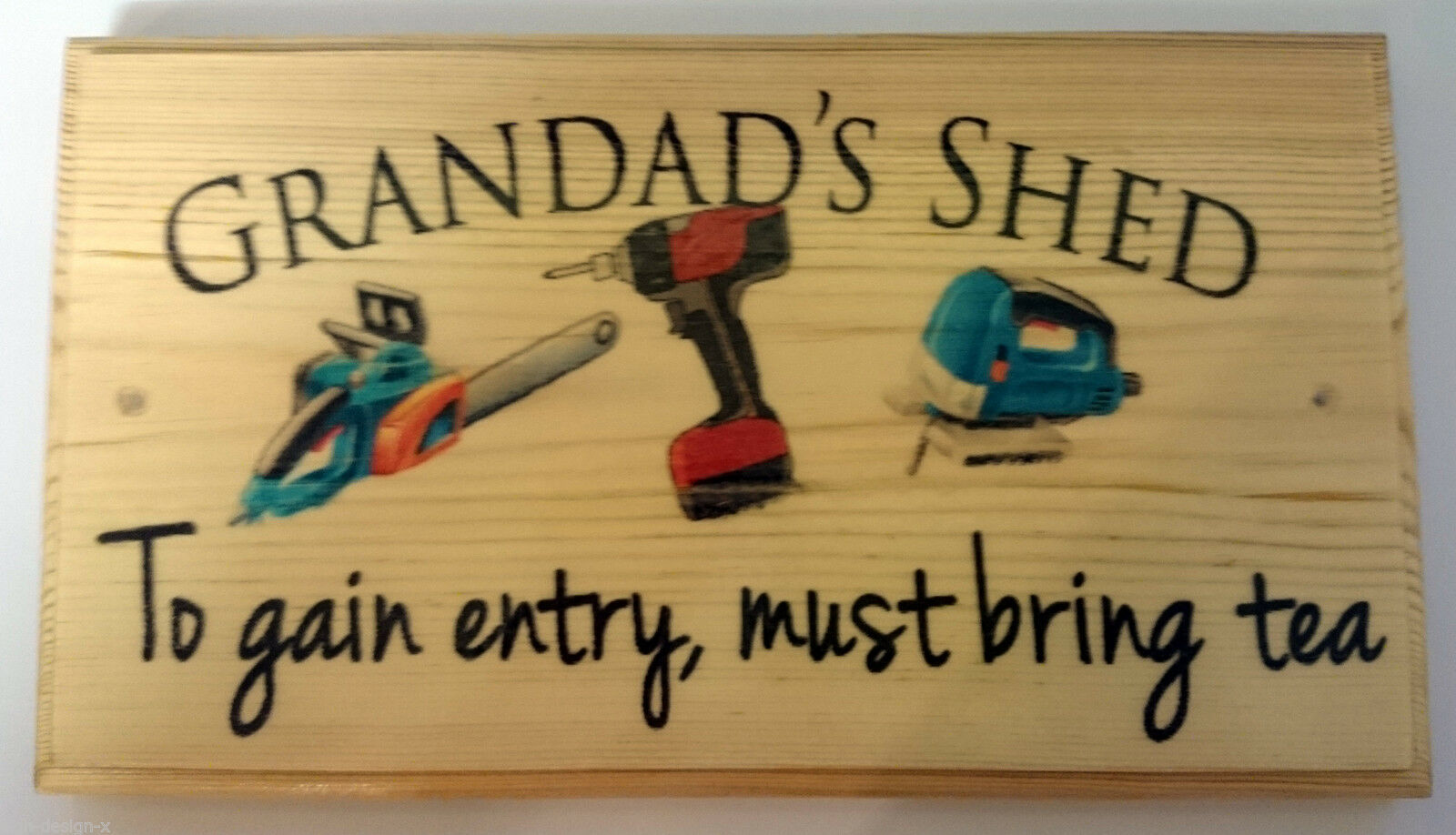 Large Grandads Shed (tea) Plaque / Sign - Garden Dad Gift Father Tools Workshop - £16.64 GBP