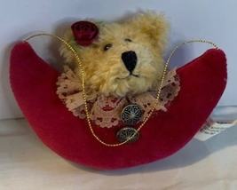 Boyds Bear head on moon ornament plush 3.5&quot; - $6.34