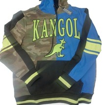 KANGOL Pullover Colorblock Hoodie Sweatshirt Mens Large Camo Green Black... - $46.28