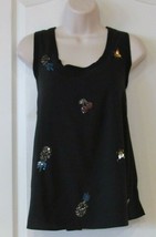 Juicy Couture Sleeveless Embellished Blouse Black Tie Women&#39;s Sz L NWT M... - $230.63 MXN