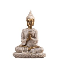 Resin Unique Buddha Figure Thailand Feng Shui Sculpture Buddhism Statue ... - $16.51
