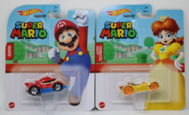Hot Wheels Super Mario Character - Mario &amp; Princess Daisy Diecast 1:64 Scale 1/8 - £13.96 GBP