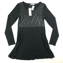 Patrizia Luca Vestido de Cóctel Mujer Mediano Negro Cuchara Piel Sintética Manga - £18.36 GBP