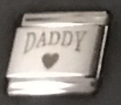 Daddy Heart Love Wholesale Laser Italian Charm Link 9MM L1 - £8.56 GBP