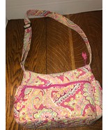VERA BRADLEY Pink Floral Quilted Purse Handbag 13&quot; x 7&quot; T - $13.60 CAD