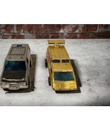 2 Hot Wheels Vans Baja Breaker Gray 1977 &amp; Spoiler Sport Gold 1976 Hong ... - £28.20 GBP