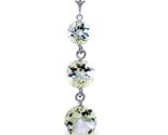 Galaxy Gold GG 14K Solid White Gold Natural Aquamarine Drop Pendant Neck... - $600.97