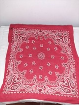 Vintage Washfast Colors Red Bandana Handkerchief Cotton Wamcraft RN 14193 - £7.83 GBP