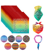 12 Pack Gradient Rainbow Cotton Head Wrap Scarf Bandana Ombre Colors 22&quot;... - £15.94 GBP