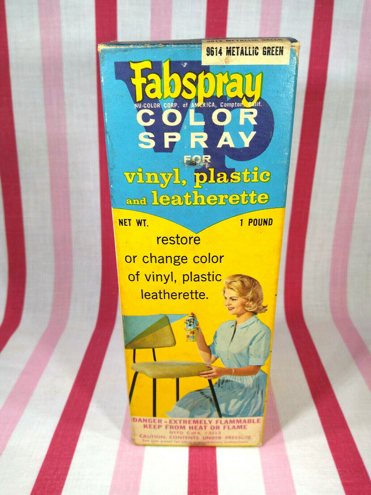Primary image for New Old Stock 1960's Fabspray For Vinyl, Plastic & Leatherette Color Spray + Box