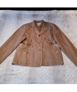 Coldwater Creek Dark Tan Embroidered Blazer Size L - £17.75 GBP