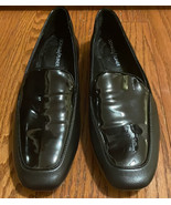 Donald Pliner &#39;Halia&#39; Black &amp; Patent Leather Insert Flat Loafer 6.5M NWOT - $26.68