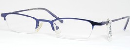 Vintage OU61.114 01 Indigo Blue Rare Eyeglasses Glasses Metal Frame 44-20-140mm - $45.45