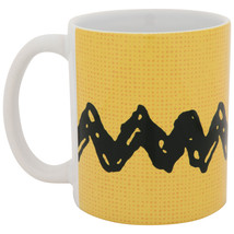 Peanuts Charlie Brown Zig Zag Pattern 11oz Ceramic Mug Yellow - £15.74 GBP
