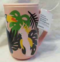 Davids Tea Pink Paradise Parrot Colour Color Changing Nordic Mug With Lid 16 Oz - £31.40 GBP