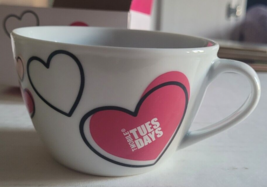 NIB T-Mobile Tuesdays Valentine Coffee Cup Hearts White Pink Decorative Nice - £9.42 GBP