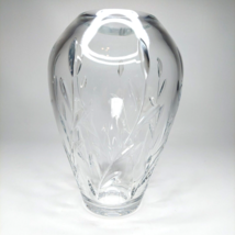 Vtg Royal Doulton Crystal Vase 9” Cut Leaf Pattern Czech Republic Wedding Gift - $18.86