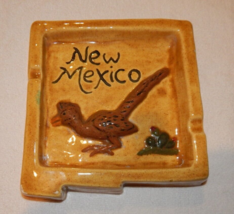 Handmade ceramic New Mexico Ashtray w/roadrunner &amp; cactus - £13.17 GBP