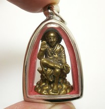 Sai Baba Of Shirdi Locket Spiritual Master Om Blessed Brass Amulet Lucky Pendant - £30.87 GBP