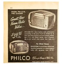 1947 Philco 464 Short Wave Farm Battery Radio Advertisement Electronics ... - €8,58 EUR
