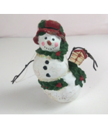 Vintage Snowman With Holly &amp; Birdhouse 3.5&quot; Christmas Ornament - $177.75 MXN