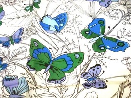 Glentex RETRO Vintage Scarf  Womens  Square Scarf Blue Butterflies 1950s - $442.58 MXN