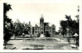 RPPC  Court House Building Wadena Minnesota MN Street View Car Postcard - $16.78