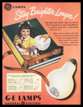 1947 General Electric Lamps Vintage Print Ad - $14.20