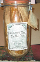 Vintage Popcorn On The Cob Dried Corn in a Quart Glass Jar WAXAHACHIE, TX - £25.04 GBP