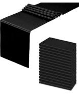 15 Pack Black Table Runners, Satin Table Runner 12X108 Inches Long, Silk... - $49.22 CAD