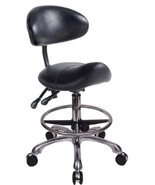 Saddle Stool Chair w/Backrest &amp; Foot Ring, Ergonomic Rolling Esthetician... - $2,787.92 MXN