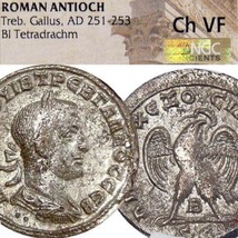 Trebonianus Gallus. Tetradrachm. Ngc Choice Vf Rare In Prieur. Eagle Roman Coin - £227.05 GBP