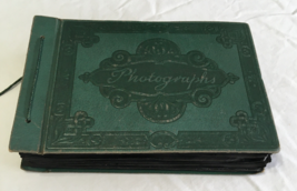 Vintage 1940&#39;s photo album tie binding black and white pictures people p... - £51.20 GBP