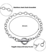 24 Stainless Steel Charm Bracelet Blanks Link Chain Jewelry Wholesale Bu... - $39.37 CAD