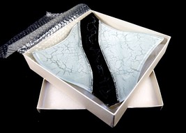 Murano Art Deco Glass Dish, Silver &amp; Black, Square, Gemstones, w/Gift Box, #8556 - £6.22 GBP