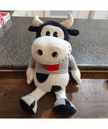Fiesta Plush Cow Black White Farm Animal 18&quot; Red Necktie - $20.82 CAD