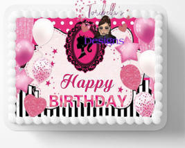 Pink Fashion Doll Theme Edible Image Girls Birthday Party Edible Cake To... - $15.16+