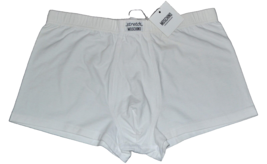 Moschino MEN&#39;s White Logo Italy UNDERWEAR TRUNK BRIEFS Boxer Cotton Size XL - $16.69
