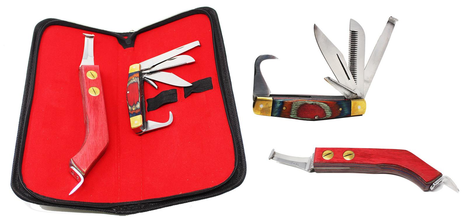 Horse Farrier Tool Equine Grooming 2-Pcs Hoof Pick Multi knife Kit 984127 - $29.69
