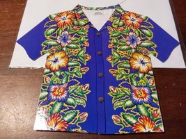 Island Heritage 1999 Hawaiian Shirt T Shirt Card w Envelope Purple Flowers - £11.07 GBP