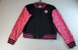 Converse Varsity Jacket Youth XL Pink Balck Knit Cotton Long Sleeve Butt... - $17.80