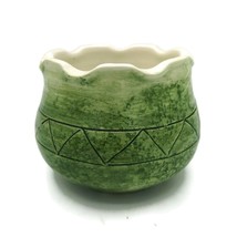 Handmade Ceramic Planter Pot For Succulent, Cactus Green Office Desk Acc... - £58.22 GBP
